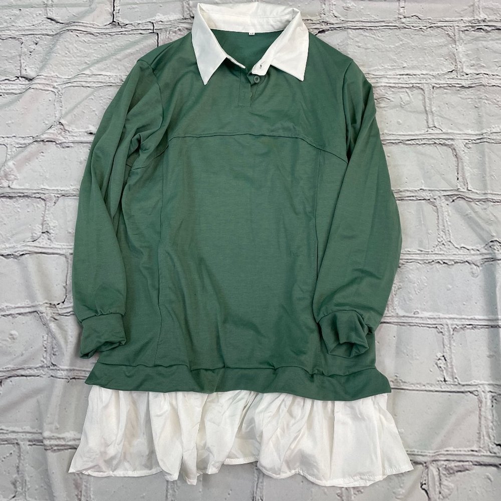 Green Ruffle Tunic